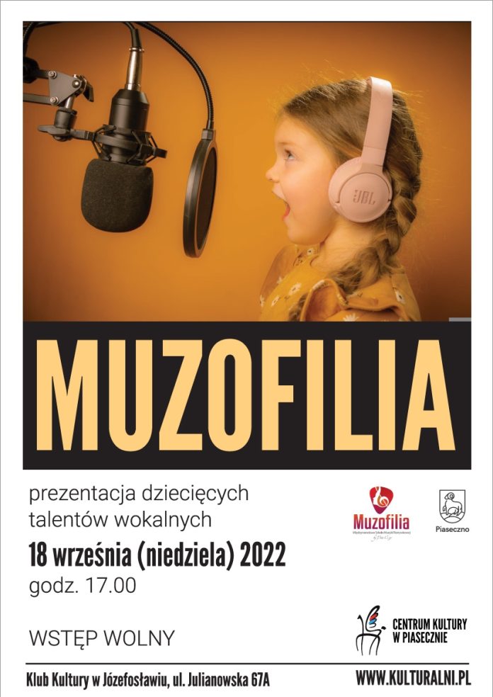 Plakat MUZOFILIA prezentacja dziecięcych talentów wokalnych