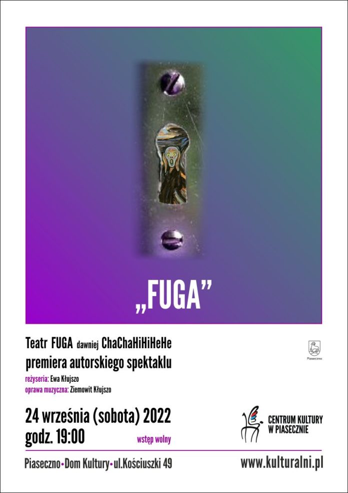 Plakat Teatr FUGA - premiera spektaklu autorskiego