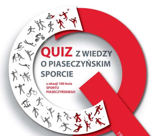 Logo Quizu z wiedzy o piaseczyńskim sporcie z okazji 100-lecia piaseczyńskiego sportu