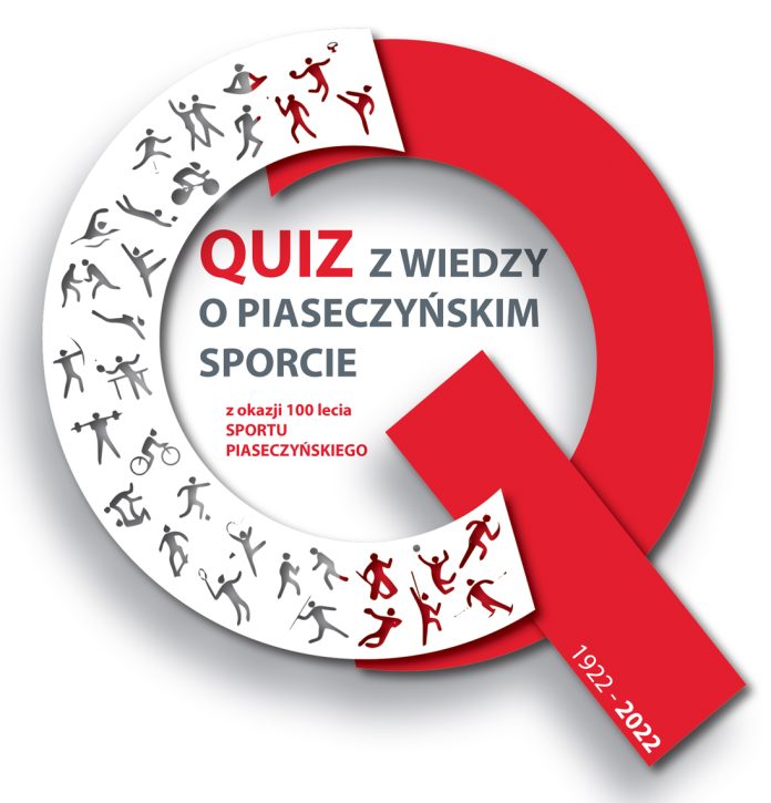 Logo Quizu z wiedzy o piaseczyńskim sporcie z okazji 100-lecia piaseczyńskiego sportu