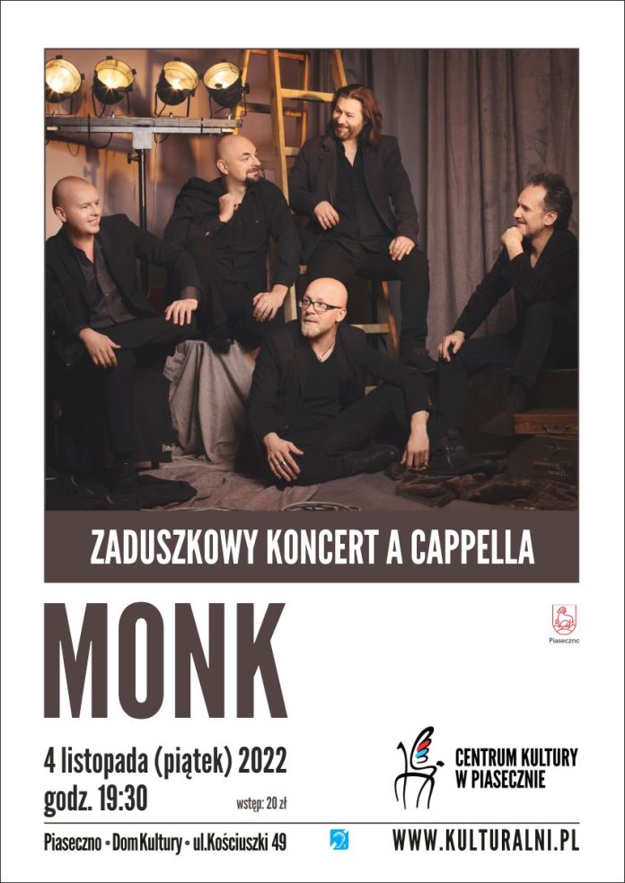 Plakat MONK koncert zaduszkowy a cappella