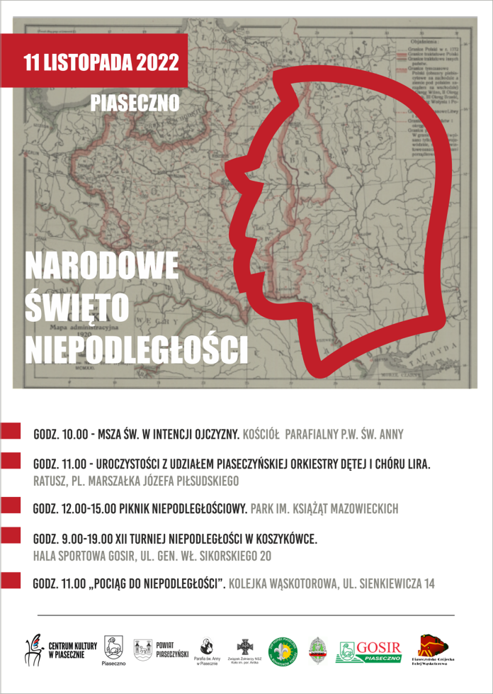 Plakat wydarzenia Obchody Święta Niepodległości w Piasecznie