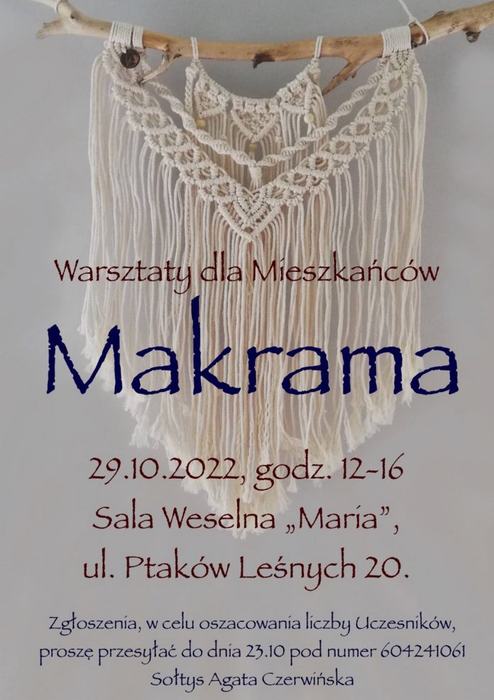 Plakat wydarzenia Warsztaty z plecenia makramy w Jastrzębiu