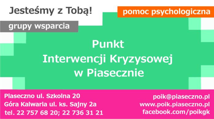 Bezpłatna pomoc psychologiczna banerek z adresem placówki