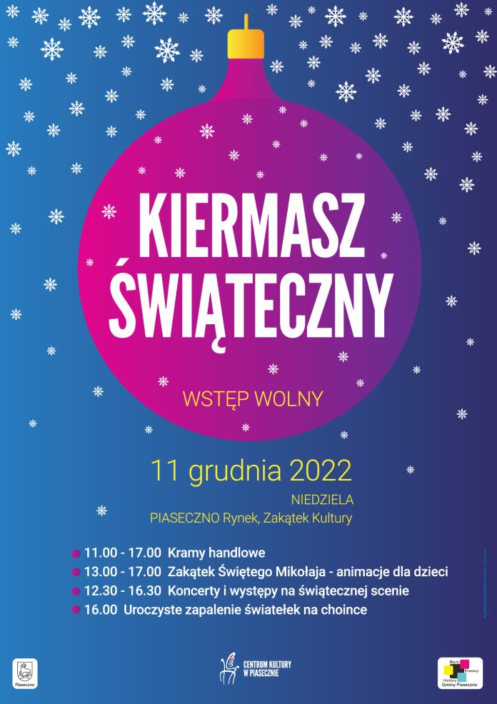 Plakat wydarzenia Kiermasz Świąteczny w Piasecznie 2022