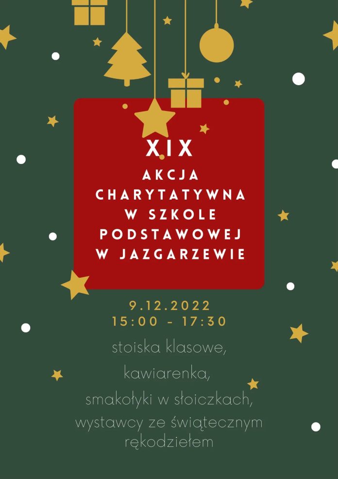 Plakat XIX Akcja Charytatywna w Szkole Podstawowej w Jazgarzewie