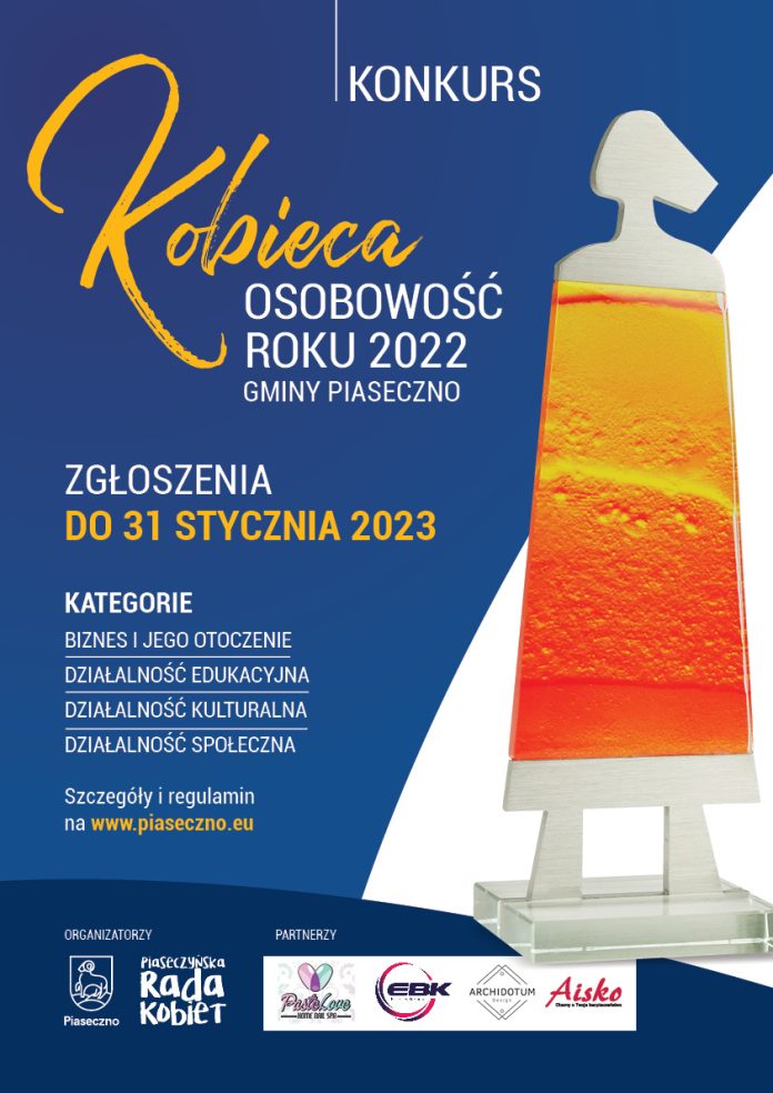 Kobieca Osobowość Roku 2022. Plakat ze statuetką.