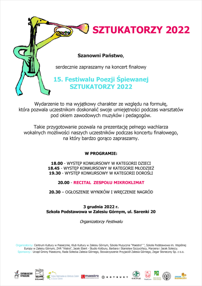 Festiwal Poezji Śpiewanej SZTUKATORZY 2022 - koncert finałowy