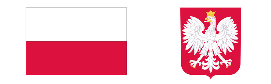 Flaga Polski i godło Polski