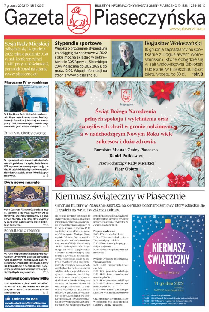 Gazeta Piaseczyńska nr 8/2022 Strona główna Gazeta Piaseczyńska nr 8/2022