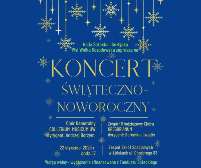 Plakat koncertu świąteczno-noworocznego w Łbiskach