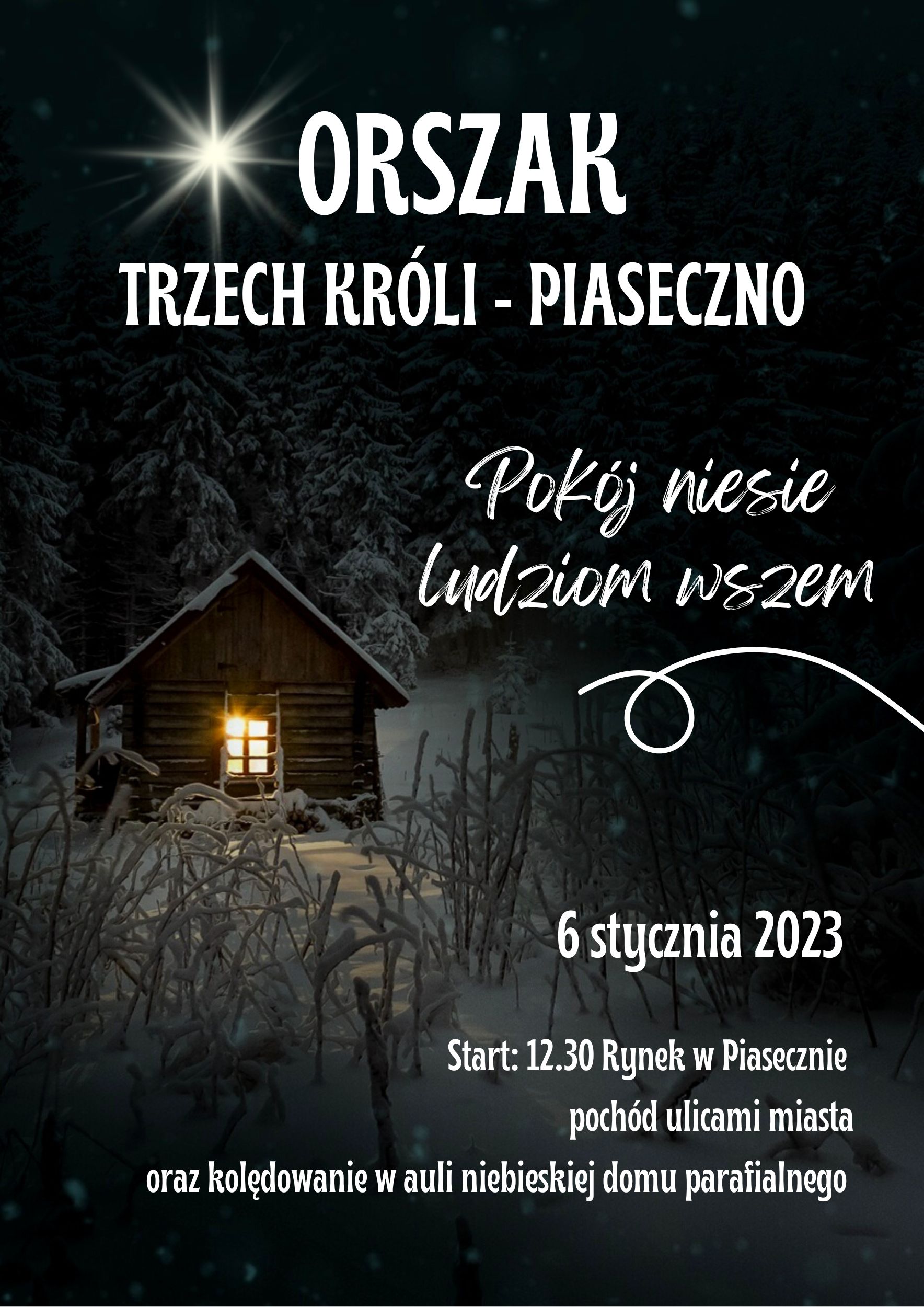 Plakat wydarzenia Orszak Trzech Króli w Piasecznie 2023