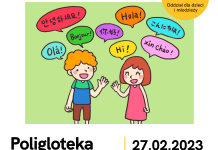 Na plakacie dzieci witające się w różnych językach