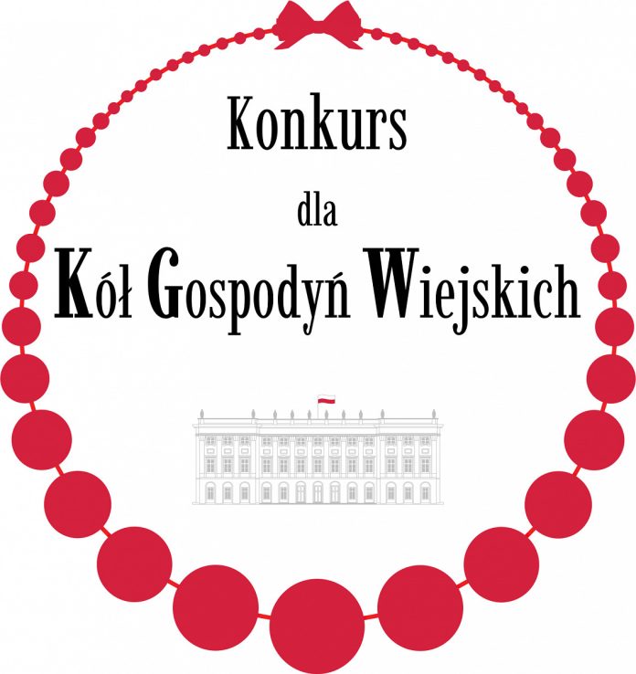 kogo konkursu, naszyjnik z czerwonych paciorków w tle budynek kancelarii Prezydenta
