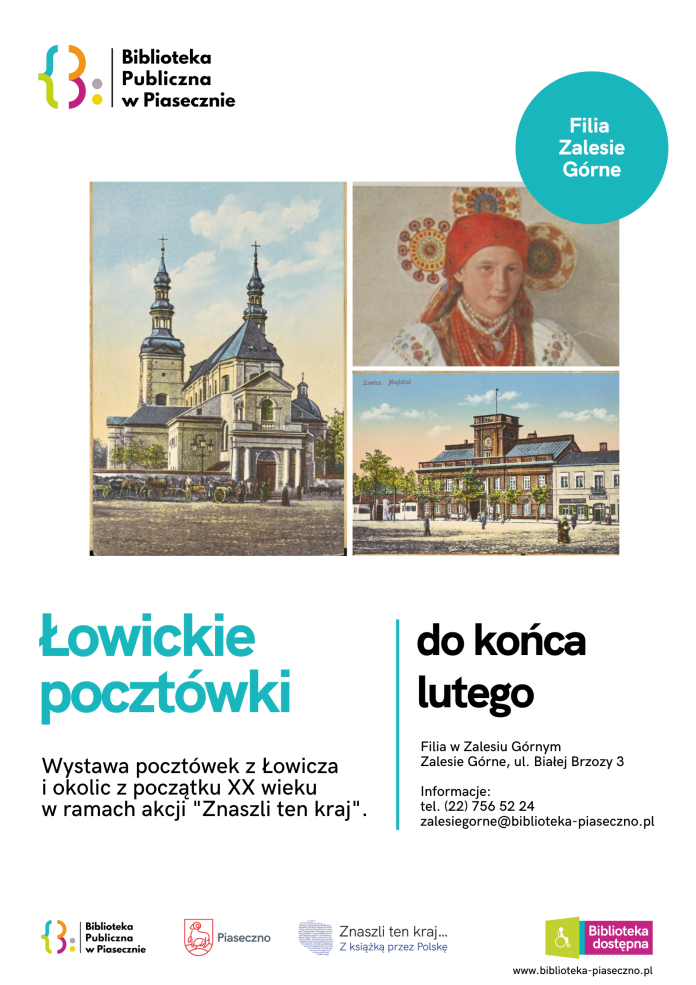 Na plakacie pocztówki z Łowicza