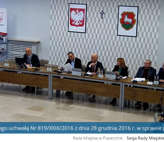 LXVI sesja Rady Miejskiej w Piasecznie