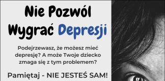 Na plakacie szare zdjęcie dziewczynki z depresją