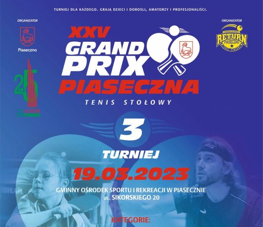 Grand Prix Piaseczna w tenisie stołowym - 19.03.2023 r., hala GOSiR