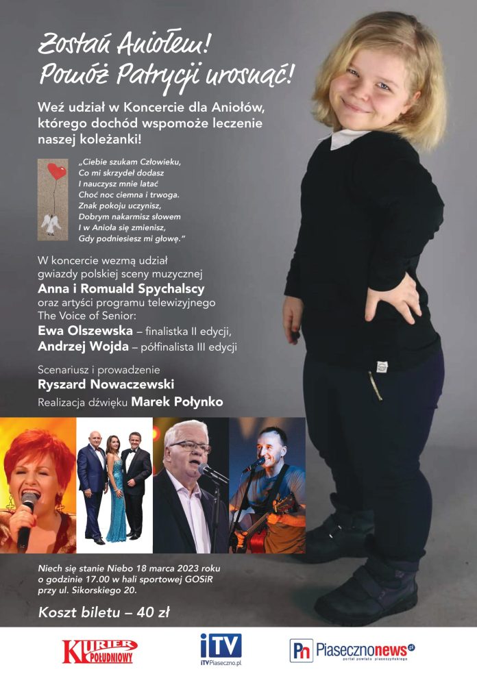 Charytatywny koncert dla Aniołów w Piasecznie - pomóż Patrycji urosnąć