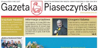Gazeta Piaseczyńska nr 2/2023 - pierwsza strona gazety