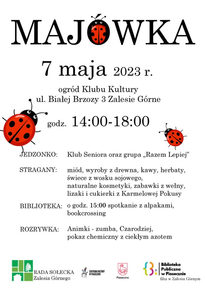 Plakat wydarzenia Majówka w Zalesiu Górnym 2023