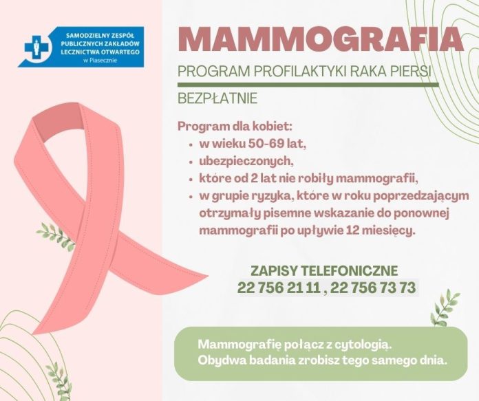Mammografia bez skierowania w ZOZ Piaseczno - szybki dostęp do diagnostyki raka piersi