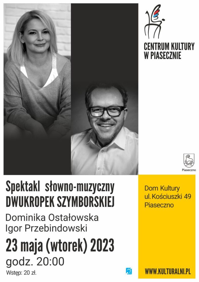 Plakat wydarzenia Dwukropek Szymborskiej spektakl słowno-muzyczny