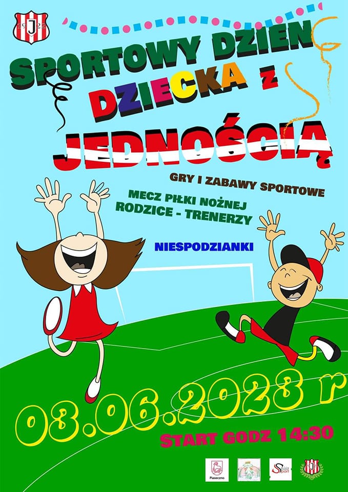 Plakat Sportowy Dzień Dziecka z Jednością