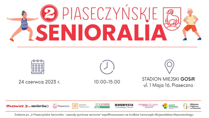 Plakat wydarzenia II Piaseczyńskie Senioralia - Sportowa Olimpiada Seniorów