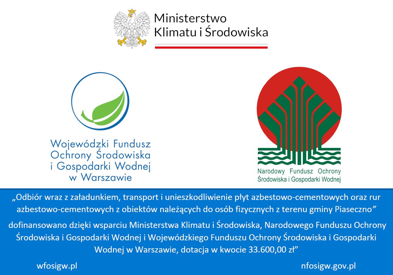 Odbiór płyt oraz rur azbestowo-cementowych z terenu gminy Piaseczno