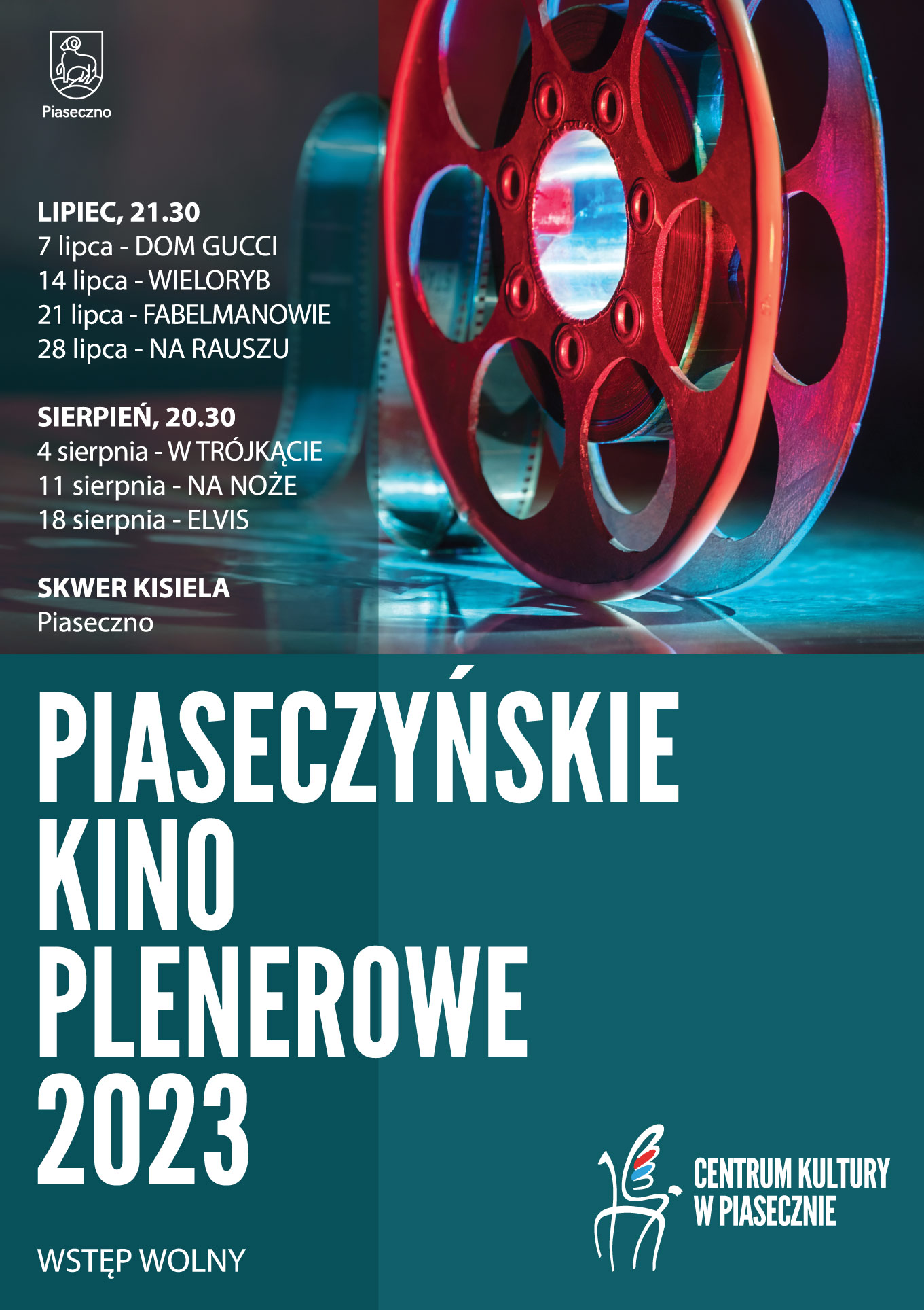 Plakat wydarzenia Piaseczyńskie Kino Plenerowe 2023