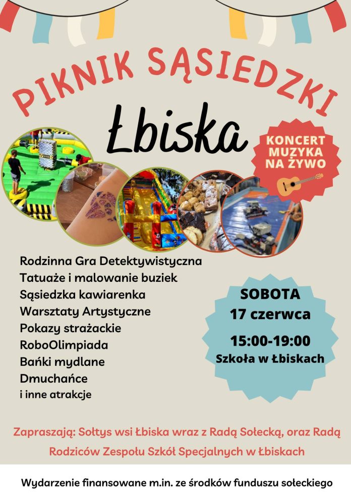 Plakat Piknik sąsiedzki w Łbiskach