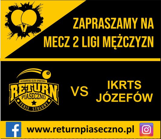 Mecz II ligi mężczyzn w tenisie stołowym Uks Return Piaseczno vs. IRKTS Józefów - 01.10.2023 r.