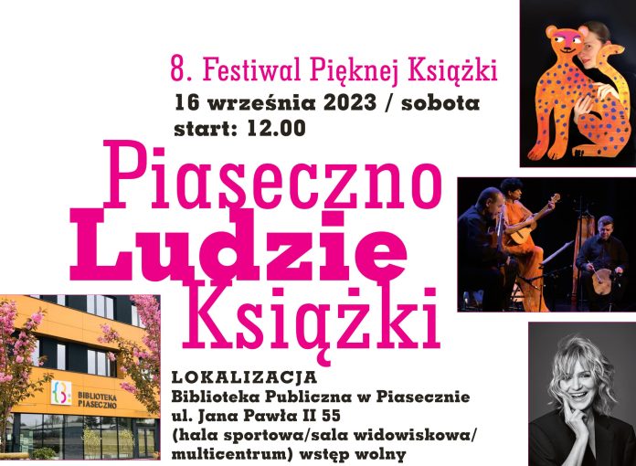 8. Festiwal Pięknej Książki. Plakat z informacja o festiwalu.