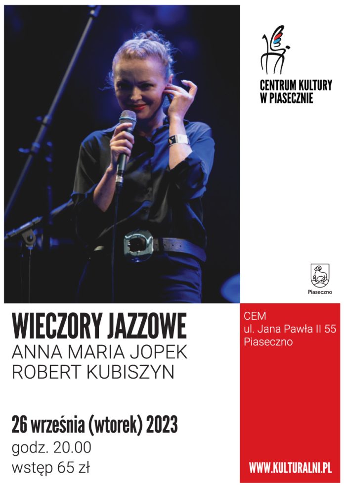 Plakat Anna Maria Jopek & Robert Kubiszyn - Wieczór Jazzowy Piaseczno
