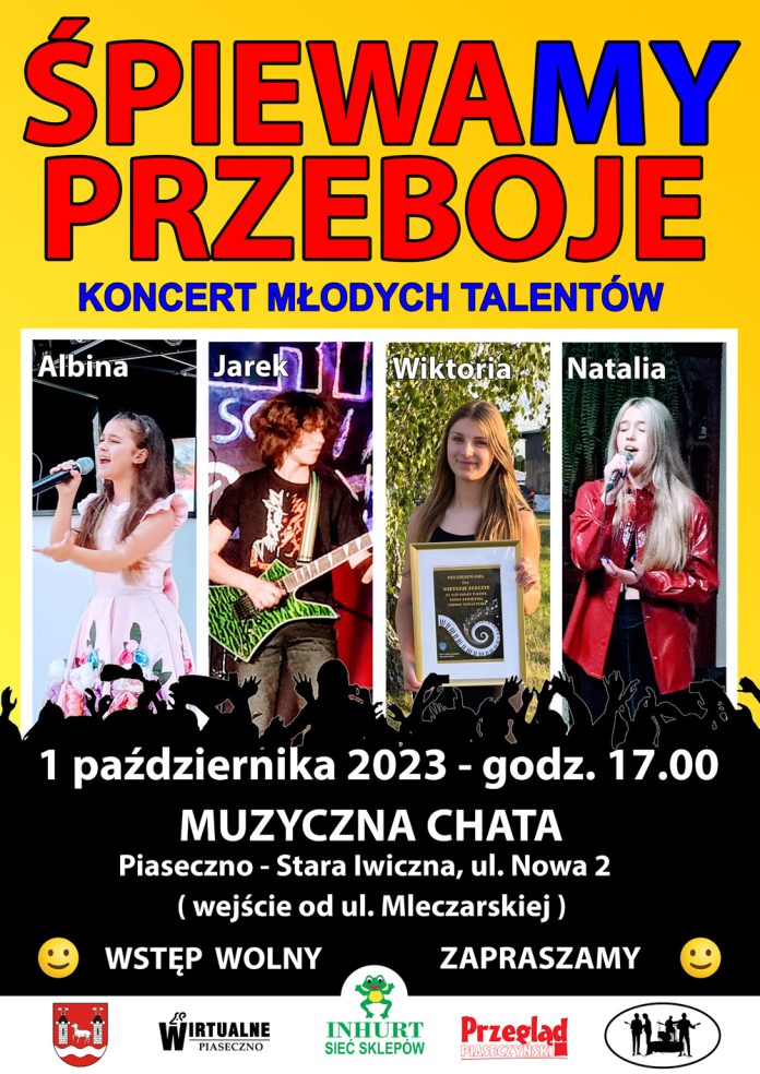 Plakat ŚpiewaMY Przeboje Koncert Młodych Talentów 2023