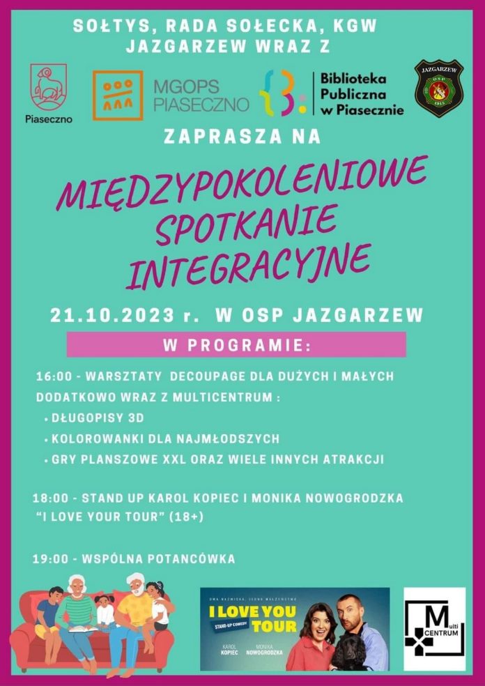 Plakat wydarzenia Międzypokoleniowe Spotkanie Integracyjne w Jazgarzewie