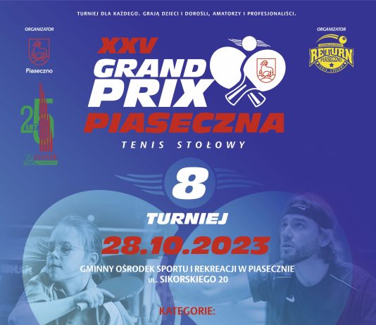 Grand Prix Piaseczna w tenisie stołowym - sobota, 28.10.2023 r.