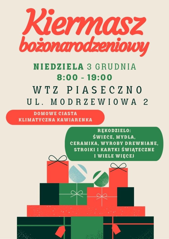 Plakat Kiermasz bożonarodzeniowy WTZ Piaseczno