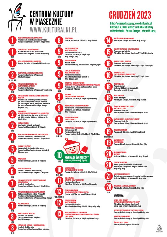 Plakat Kulturalny grudzień 2023
