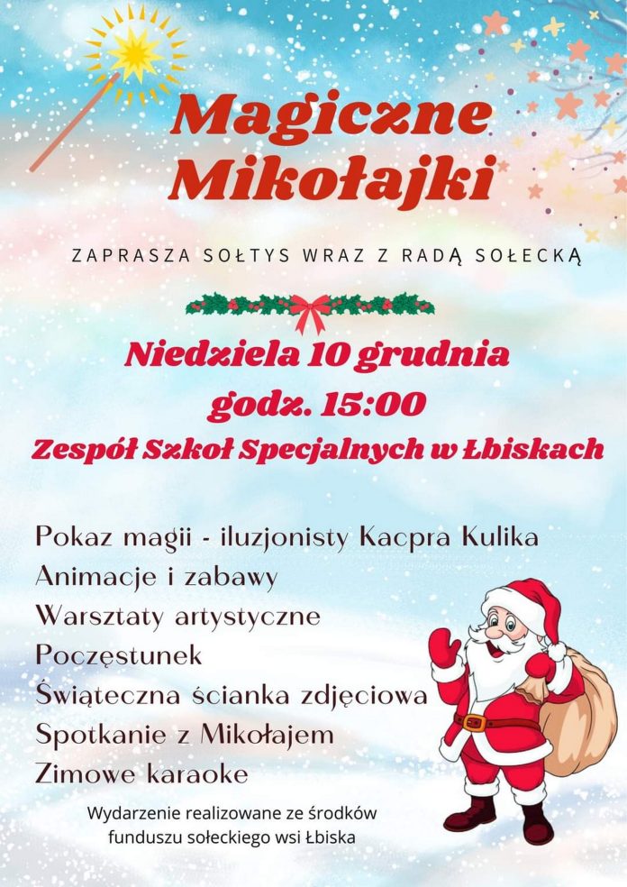 Plakat wydarzenia Magiczne Mikołajki w Łbiskach