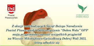 Plakat Wieczór Mikołajkowo-Gwiazdkowy Dobrej Woli w Piasecznie