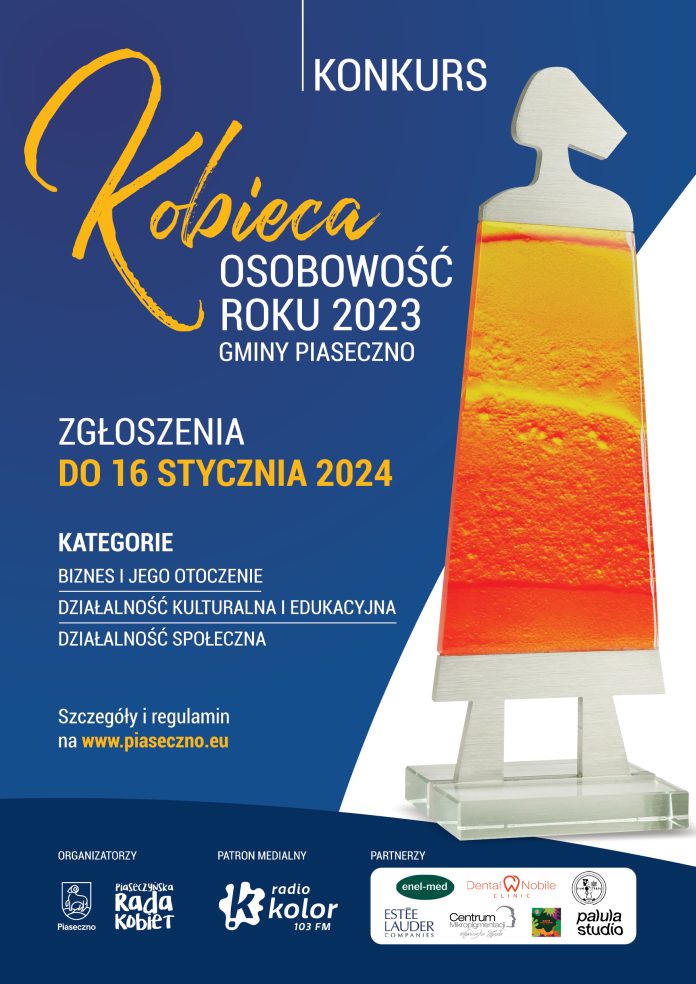Plakat na 3 edycję Konkursu Kobieca Osobowość Roku Gminy Piaseczno