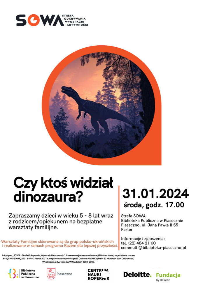 Warsztaty familijne “Czy ktoś widział dinozaura?”