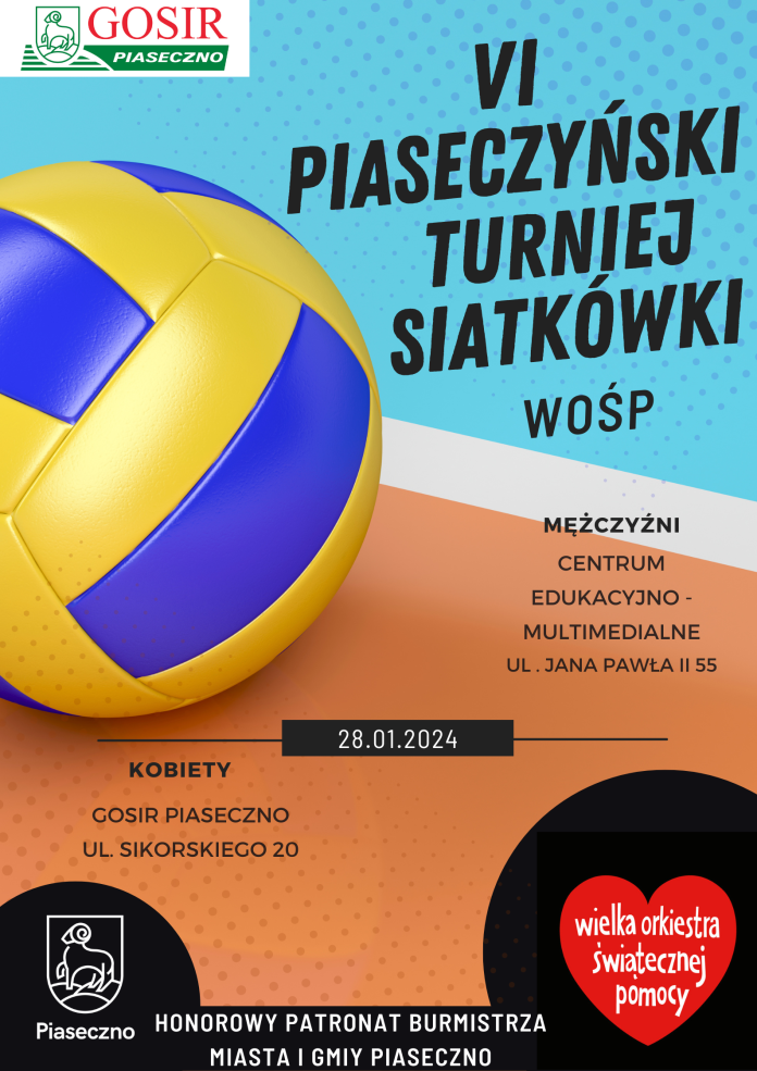 VI Piaseczyński Turniej WOŚP - plakat