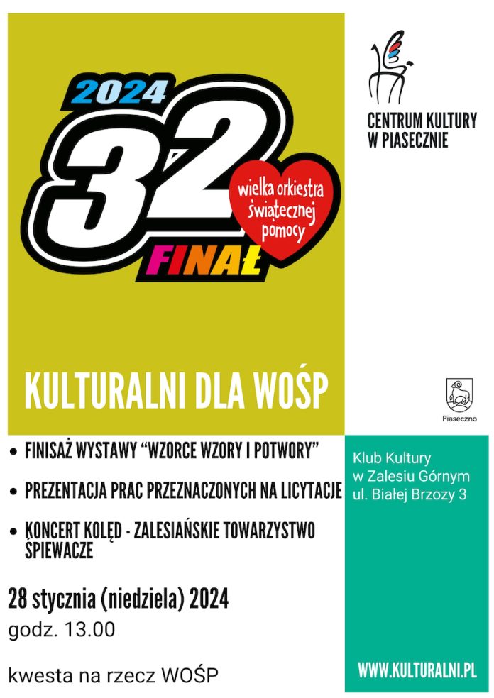 Plakat Kulturalni dla WOŚP w Zalesiu Górnym