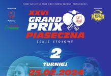 Grand Prix Piaseczna w tenisie stołowym - niedziela, 25.02.2024 r.