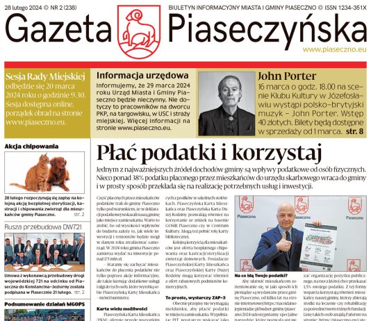Gazeta Piaseczyńska nr 2/2024 strona główna