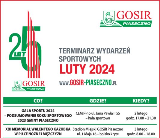 Kalendarium imprez sportowych GOSiR - 02/2024