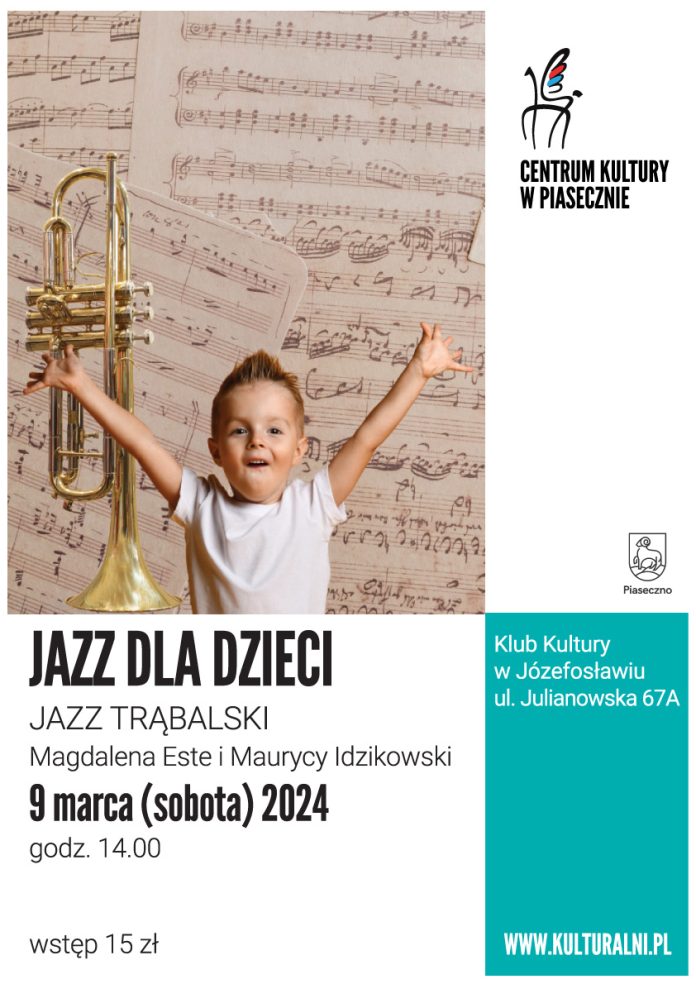 Plakat Jazz Trąbalski - jazz dla dzieci w Józefosławiu